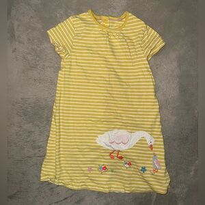 Baby Boden Girls 3-4T Yellow Striped Summer Dress with Duck Embroidery 💛